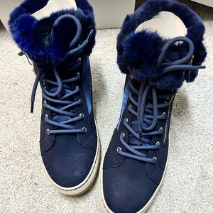 Cougar Danica Rabbit Fur-Trim High-Top Sneakers